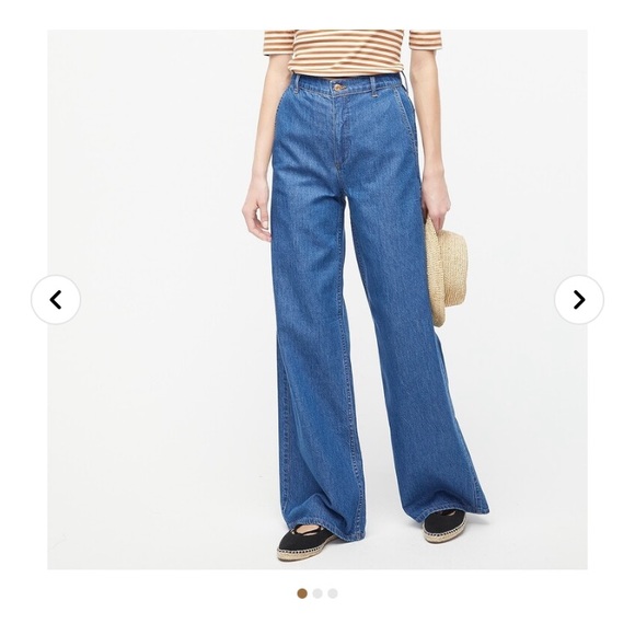 J. Crew Denim - J Crew high rise drapey wide leg trouser jean 28 tall, NWT